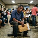 trabalhador com auxílio-doença negado pelo INSS aguardando atendimento